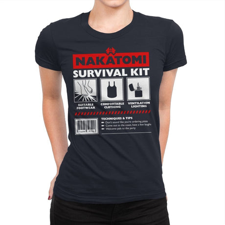 Nakatomi Survival Kit - Womens Premium T-Shirts RIPT Apparel Small / Midnight Navy
