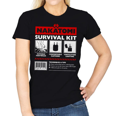 Nakatomi Survival Kit - Womens T-Shirts RIPT Apparel Small / Black