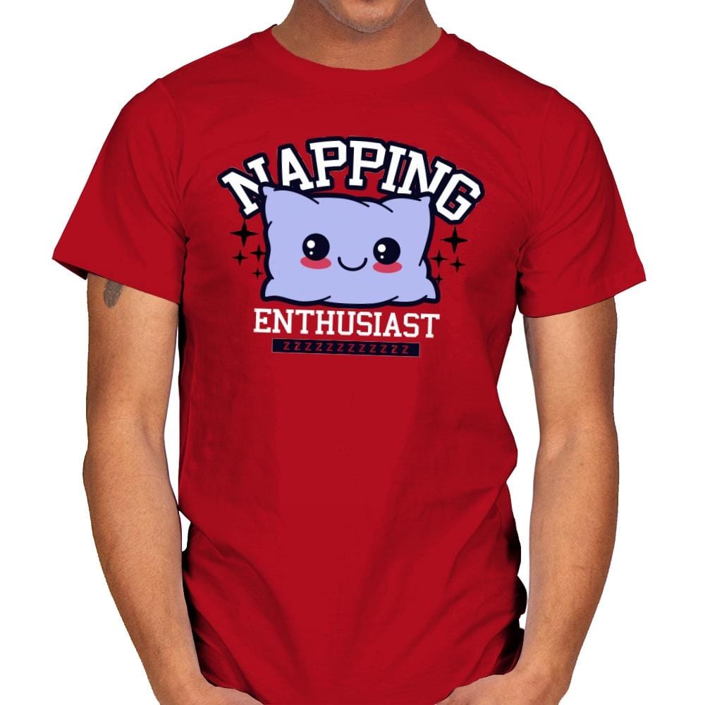 Napping Enthusiast - Mens T-Shirts RIPT Apparel Small / Red