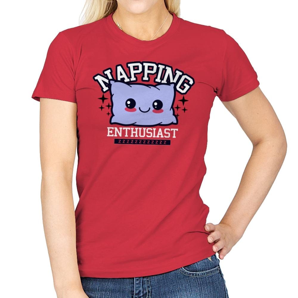 Napping Enthusiast - Womens T-Shirts RIPT Apparel Small / Red