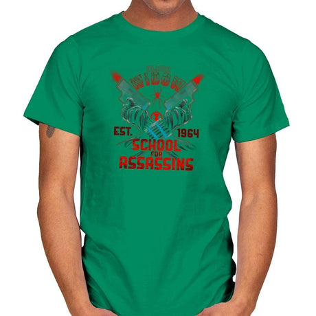 Nat's School for Assassins Exclusive - Mens T-Shirts RIPT Apparel Small / Kelly Green