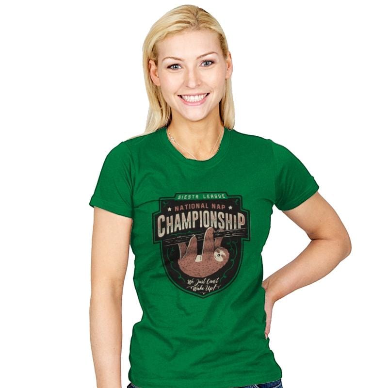 National Nap Championship - Womens T-Shirts RIPT Apparel Small / Kelly