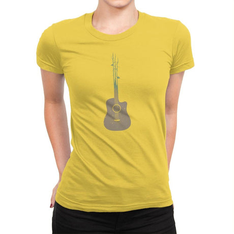 Natures Guitar Exclusive - Womens Premium T-Shirts RIPT Apparel Small / Vibrant Yellow