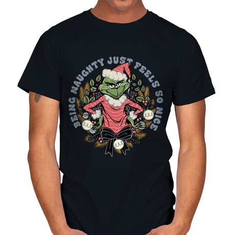 Naughty Grinch - Mens T-Shirts RIPT Apparel Small / Black