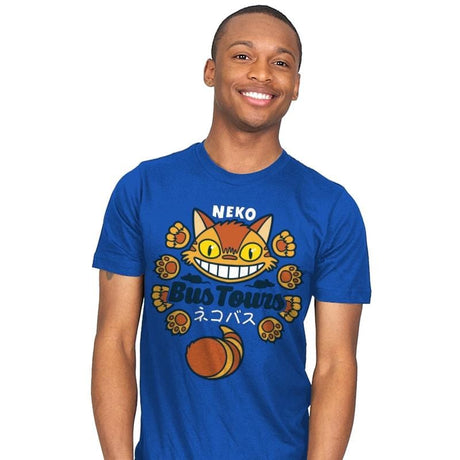 Neko Bus Tours - Mens T-Shirts RIPT Apparel Small / Royal