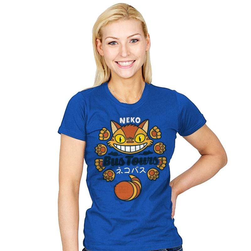Neko Bus Tours - Womens T-Shirts RIPT Apparel Small / Royal