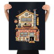 Neko Ramen House - Prints Posters RIPT Apparel 18x24 / Black