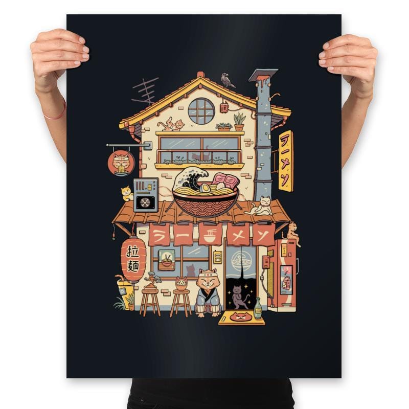 Neko Ramen House - Prints Posters RIPT Apparel 18x24 / Black