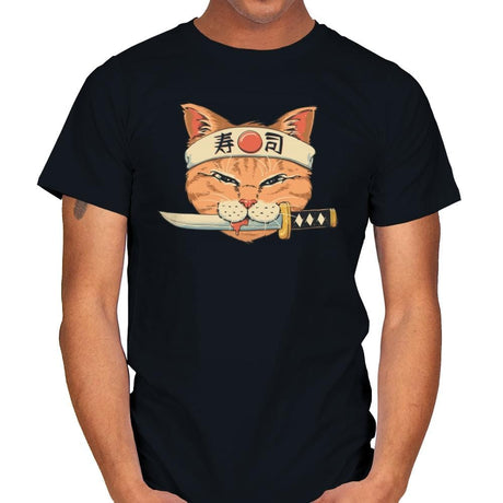 Neko Sushi Catana - Mens T-Shirts RIPT Apparel Small / Black