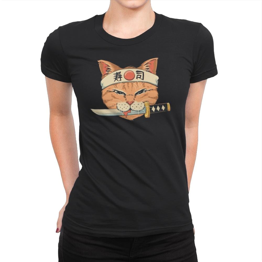 Neko Sushi Catana - Womens Premium T-Shirts RIPT Apparel Small / Black