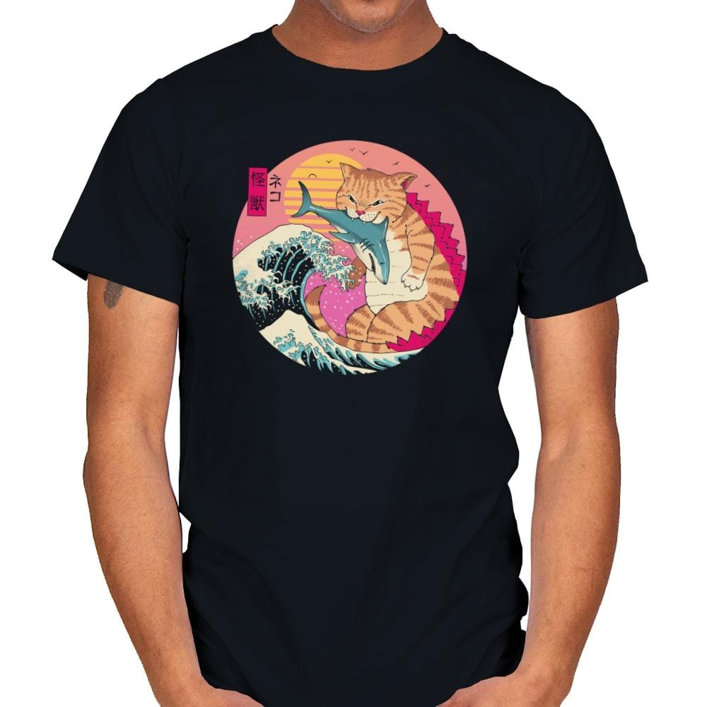 Neko Wave Kaiju - Mens T-Shirts RIPT Apparel Small / Black