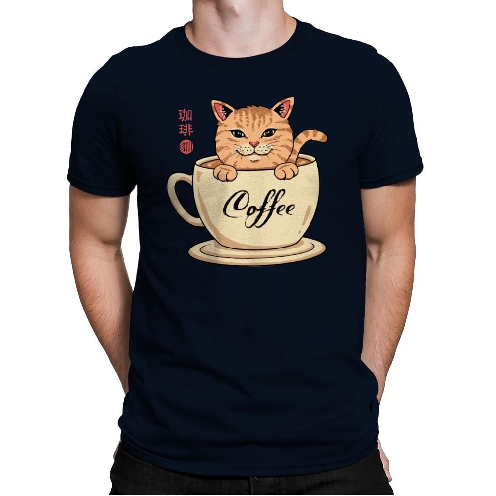 Nekoffee  - Mens Premium T-Shirts RIPT Apparel Small / Midnight Navy
