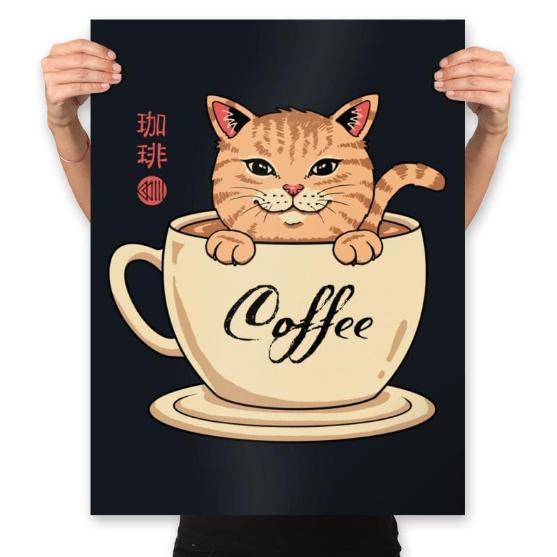 Nekoffee  - Prints Posters RIPT Apparel 18x24 / Black