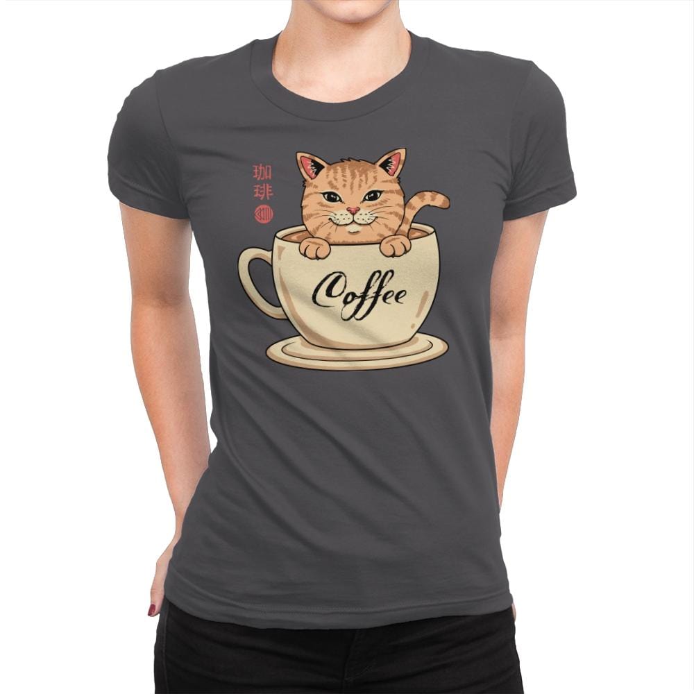 Nekoffee  - Womens Premium T-Shirts RIPT Apparel Small / Heavy Metal