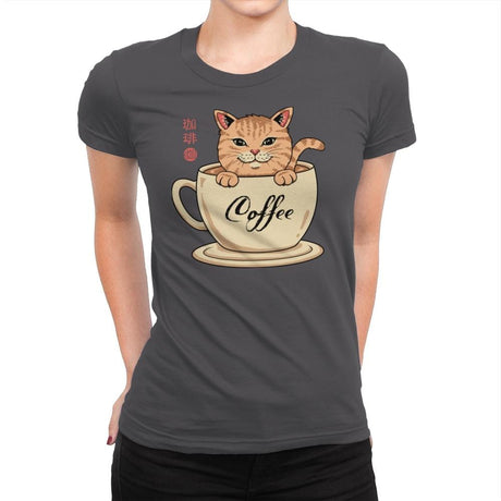Nekoffee  - Womens Premium T-Shirts RIPT Apparel Small / Heavy Metal