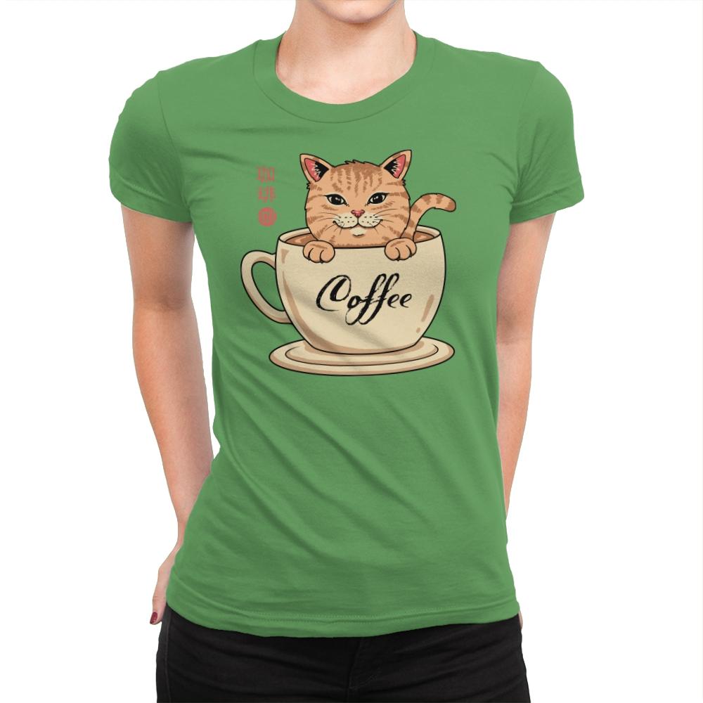 Nekoffee  - Womens Premium T-Shirts RIPT Apparel Small / Kelly