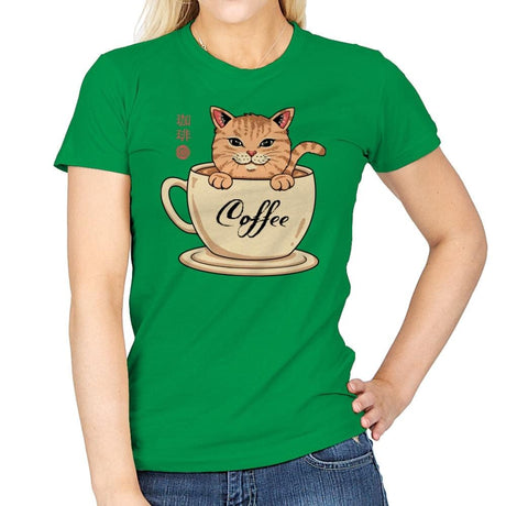 Nekoffee  - Womens T-Shirts RIPT Apparel Small / Irish Green