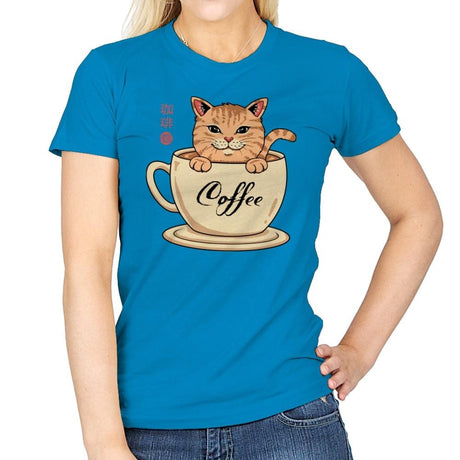 Nekoffee  - Womens T-Shirts RIPT Apparel Small / Sapphire