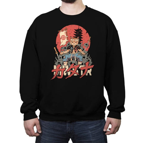 Neo Kyoto Catana - Crew Neck Sweatshirt Crew Neck Sweatshirt RIPT Apparel Small / Black