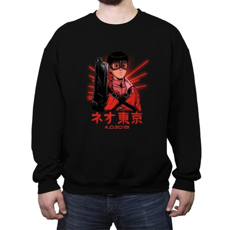 Neo Tokyo A.D. 2019 - Crew Neck Sweatshirt Crew Neck Sweatshirt RIPT Apparel