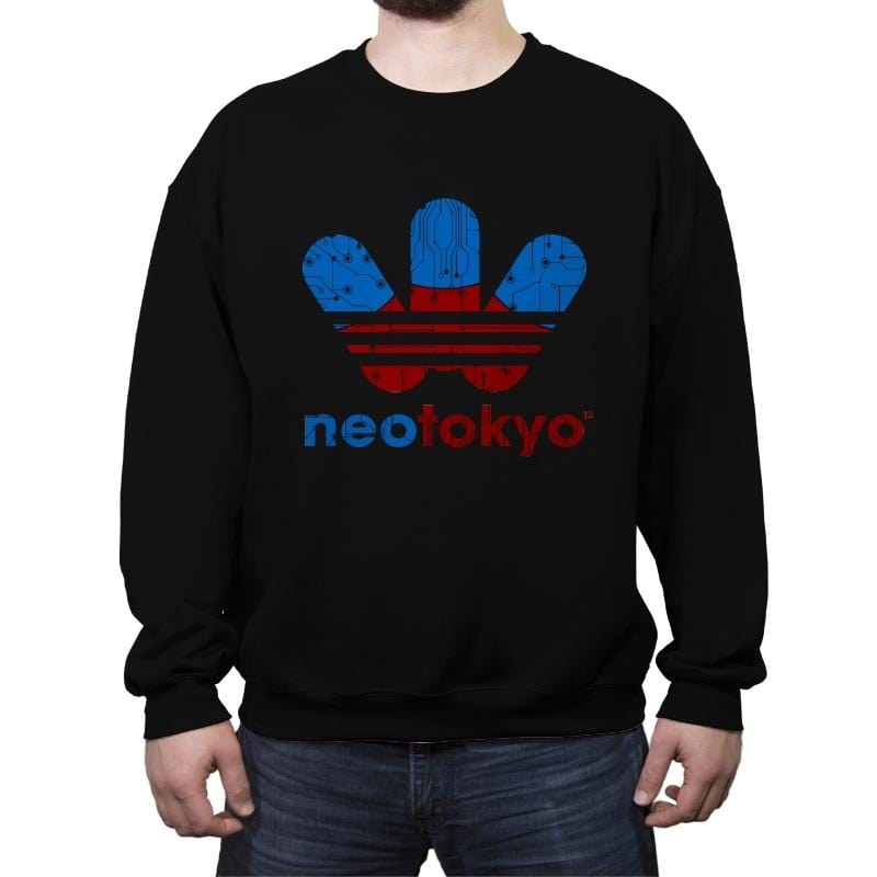 Neo-Tokyo Athletics - Crew Neck Sweatshirt Crew Neck Sweatshirt RIPT Apparel Small / Black