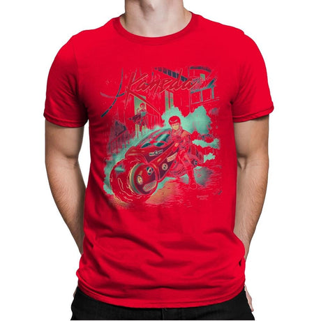 Neo-Tokyo Rain - Anytime - Mens Premium T-Shirts RIPT Apparel Small / Red