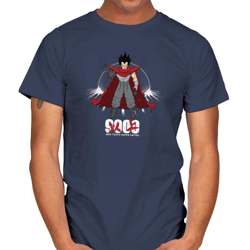 Neo-Tokyo Super Saiyan - Kamehameha Tees - Mens T-Shirts RIPT Apparel Small / Navy