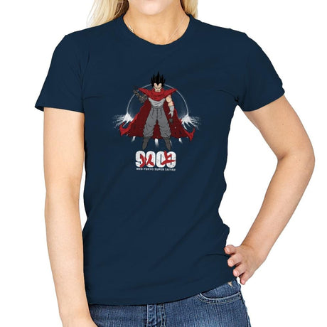 Neo-Tokyo Super Saiyan - Kamehameha Tees - Womens T-Shirts RIPT Apparel Small / Navy