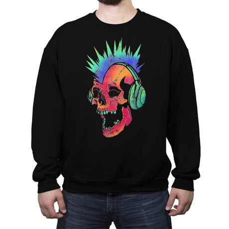 Neon Death Punk - Crew Neck Sweatshirt Crew Neck Sweatshirt RIPT Apparel Small / Black