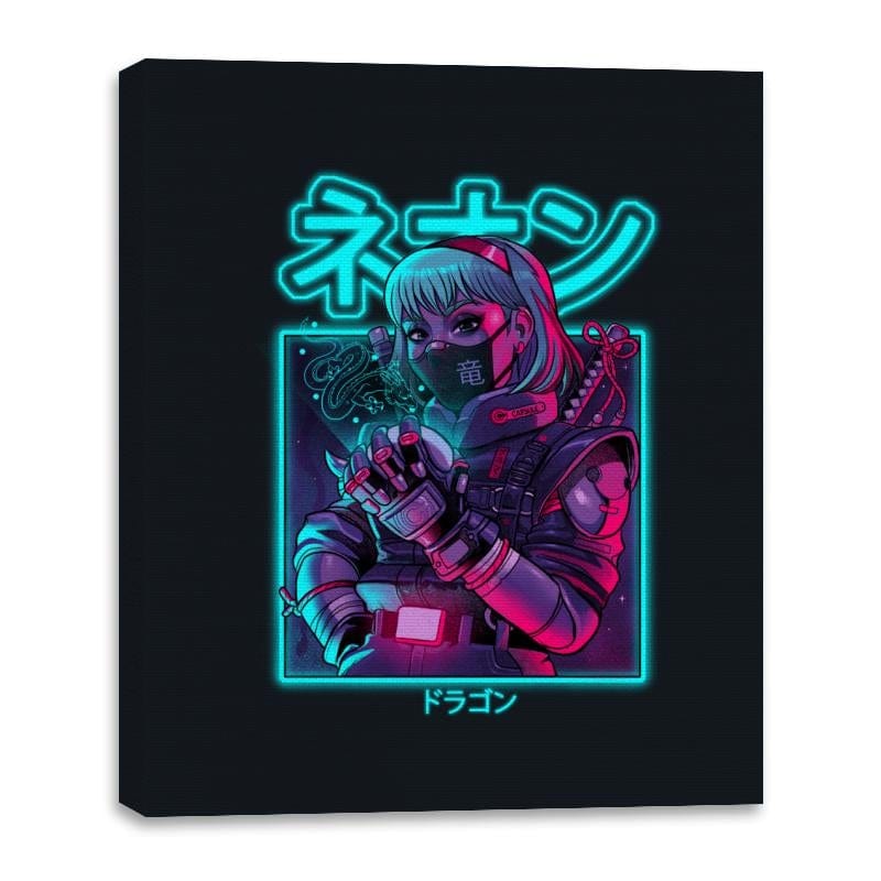 Neon Dragon - Canvas Wraps Canvas Wraps RIPT Apparel 16x20 / Black