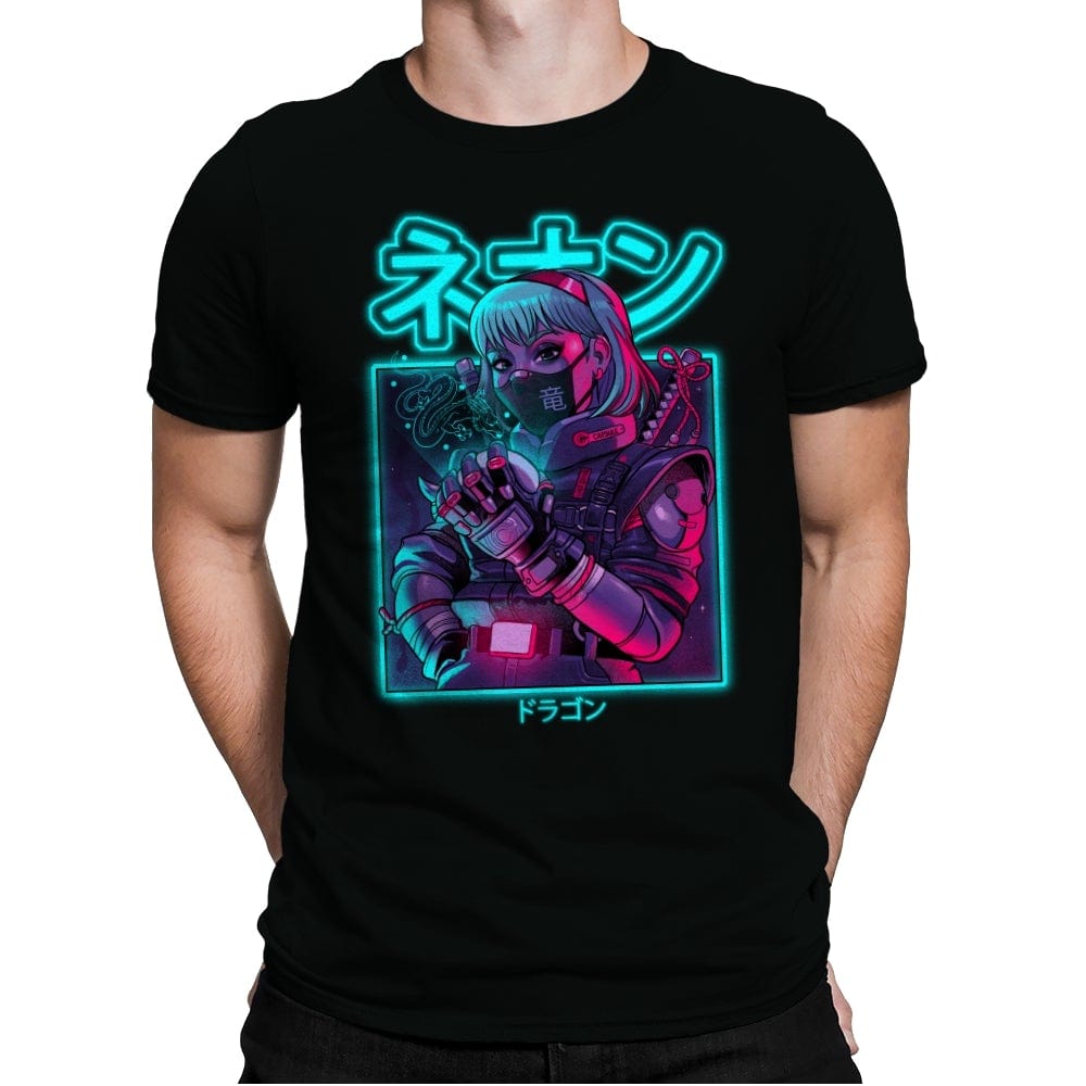 Neon Dragon - Mens Premium T-Shirts RIPT Apparel Small / Black
