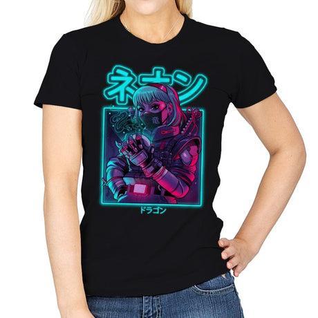 Neon Dragon - Womens T-Shirts RIPT Apparel Small / Black