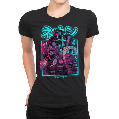 Neon Fury - Womens Premium T-Shirts RIPT Apparel Small / Black