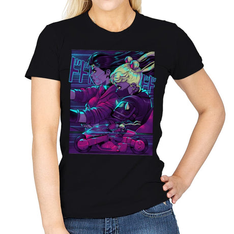 Neon Moon Eclipse - Womens T-Shirts RIPT Apparel Small / Black