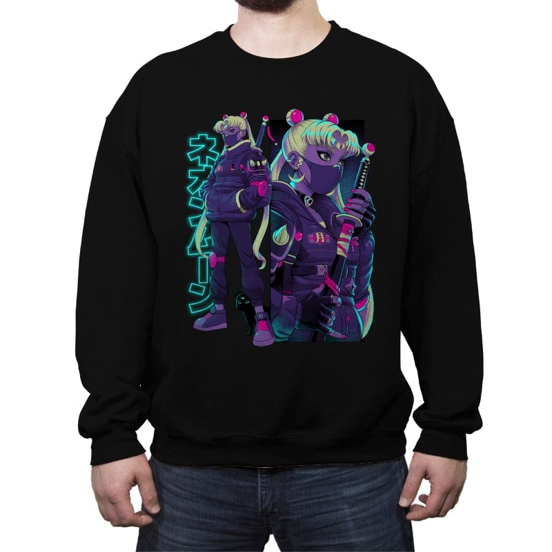 Neon Moon Zero  - Crew Neck Sweatshirt Crew Neck Sweatshirt RIPT Apparel Small / Black