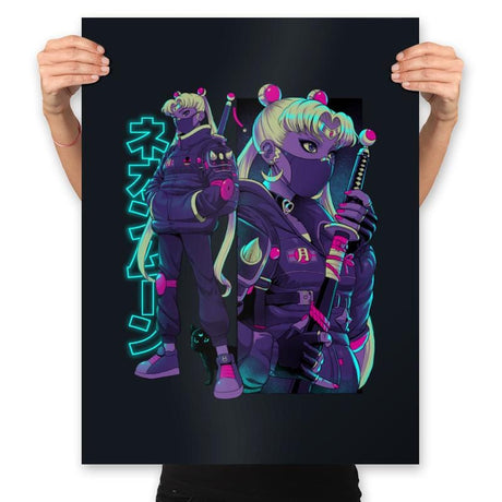 Neon Moon Zero  - Prints Posters RIPT Apparel 18x24 / Black