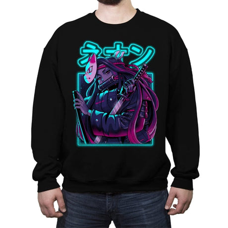 Neon Slayer - Crew Neck Sweatshirt Crew Neck Sweatshirt RIPT Apparel Small / Black