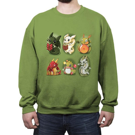 Nerd Dragons - Crew Neck Sweatshirt Crew Neck Sweatshirt RIPT Apparel