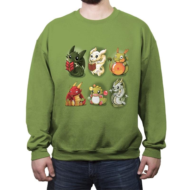 Nerd Dragons - Crew Neck Sweatshirt Crew Neck Sweatshirt RIPT Apparel Small / Kiwi