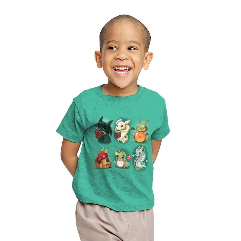Nerd Dragons - Youth T-Shirts RIPT Apparel X-small / Mint