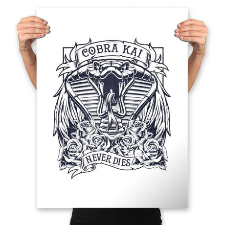 Never Die Tattoo - Prints Posters RIPT Apparel 18x24 / White