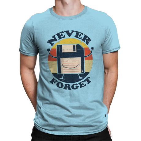 Never Forget Me - Mens Premium T-Shirts RIPT Apparel Small / Light Blue