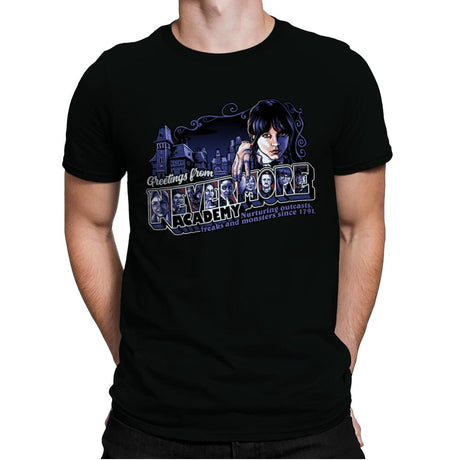 Nevermore Academy - Mens Premium T-Shirts RIPT Apparel Small / Black