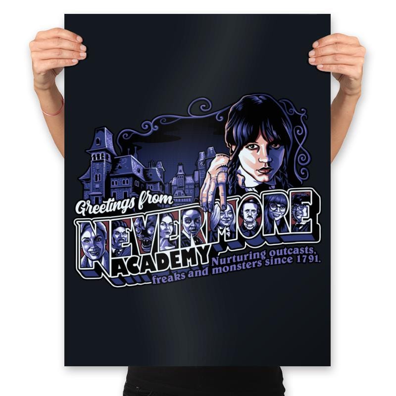 Nevermore Academy - Prints Posters RIPT Apparel 18x24 / Black