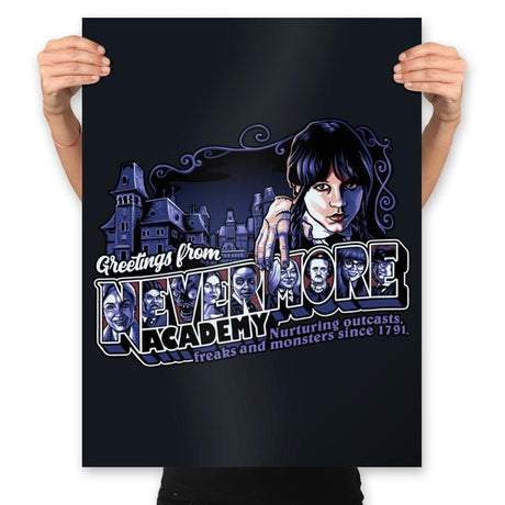 Nevermore Academy - Prints Posters RIPT Apparel 18x24 / Black