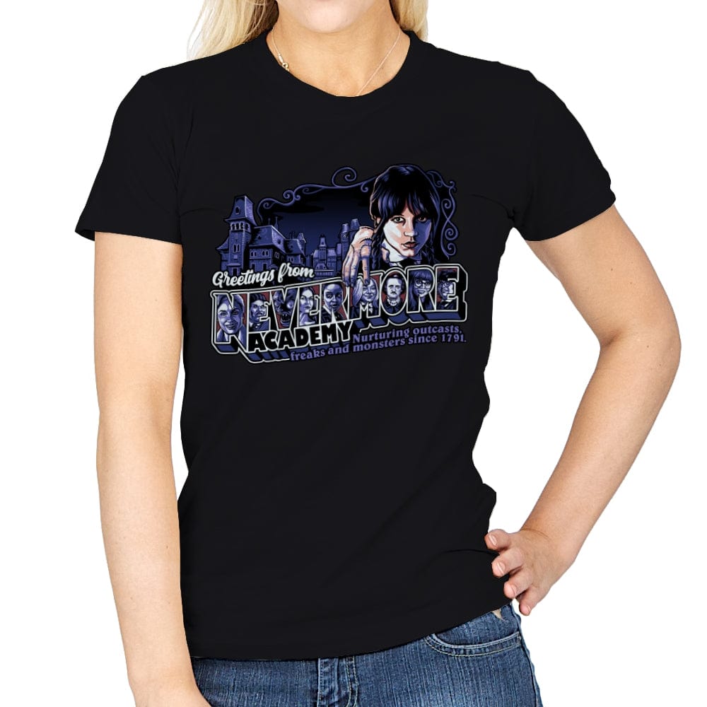 Nevermore Academy - Womens T-Shirts RIPT Apparel Small / Black