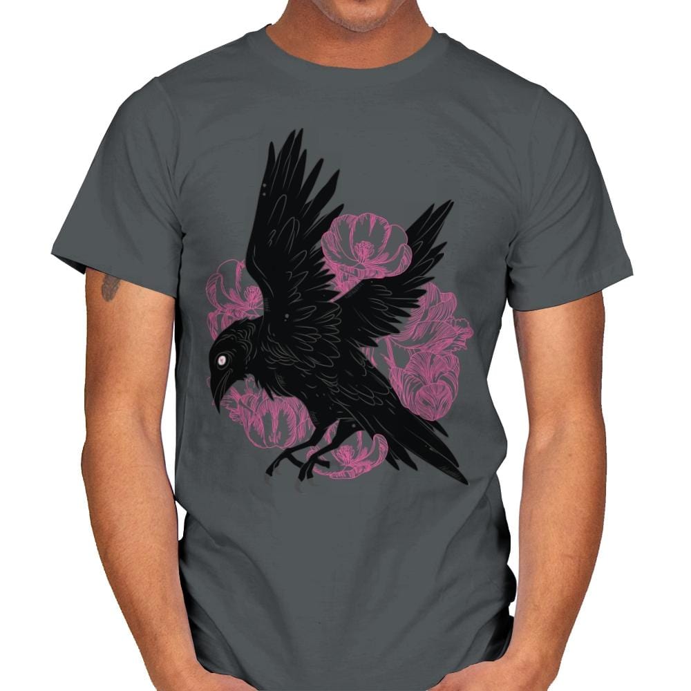 Nevermore Raven - Mens T-Shirts RIPT Apparel Small / Charcoal