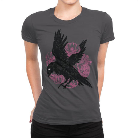 Nevermore Raven - Womens Premium T-Shirts RIPT Apparel Small / Heavy Metal