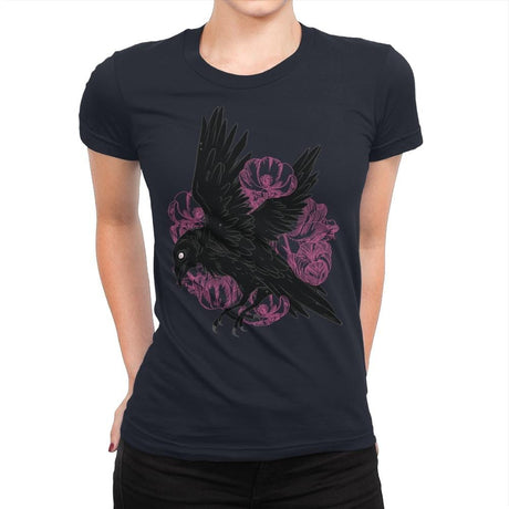 Nevermore Raven - Womens Premium T-Shirts RIPT Apparel Small / Midnight Navy