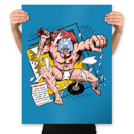 New Hero? - Prints Posters RIPT Apparel 18x24 / Sapphire